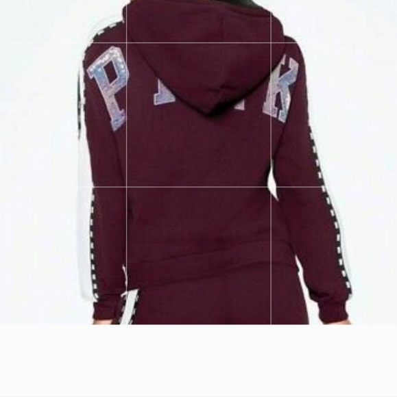 VS Pink NWOT Bling 💫 Sequin Hoodie Sweater. L - Picture 2 of 9